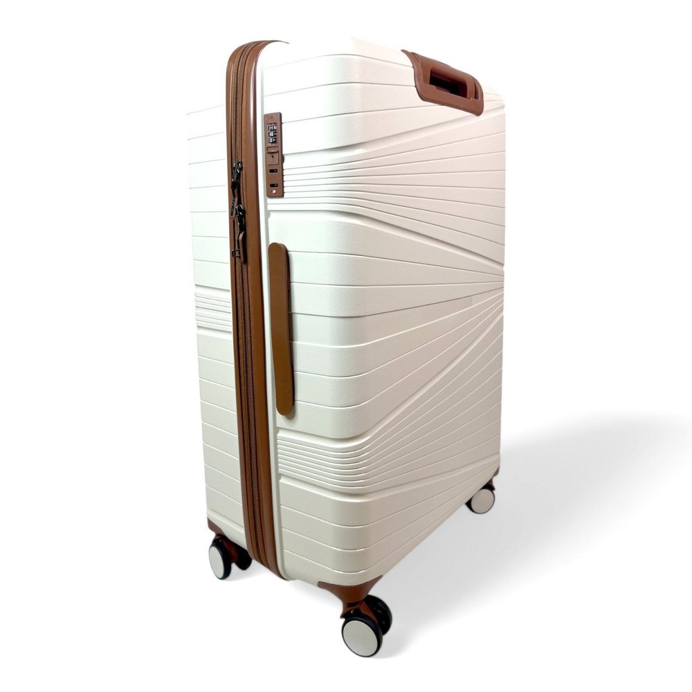 Большой чемодан Mironpan 23103, Молочный, XL