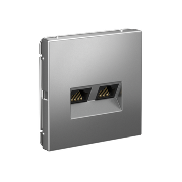 Розетка компьютерная 2-м ArtGallery RJ45 + RJ45 кат.5E механизм сталь SE GAL000985
