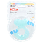 Nuby, Силиконовый прорезыватель для зубов, Teethe-eez, для детей от 3 месяцев, цвет морской волны, набор из 2 предметов