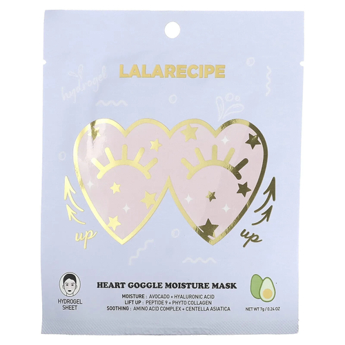 Lalarecipe, Увлажняющая маска с сердцем, Google, 1 тканевая маска, 7 г (0,24 унции)