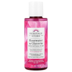Heritage Store, увлажняющий спрей для лица, для сухой и комбинированной кожи, розовая вода и глицерин, 118 мл (4 жидк. унции)