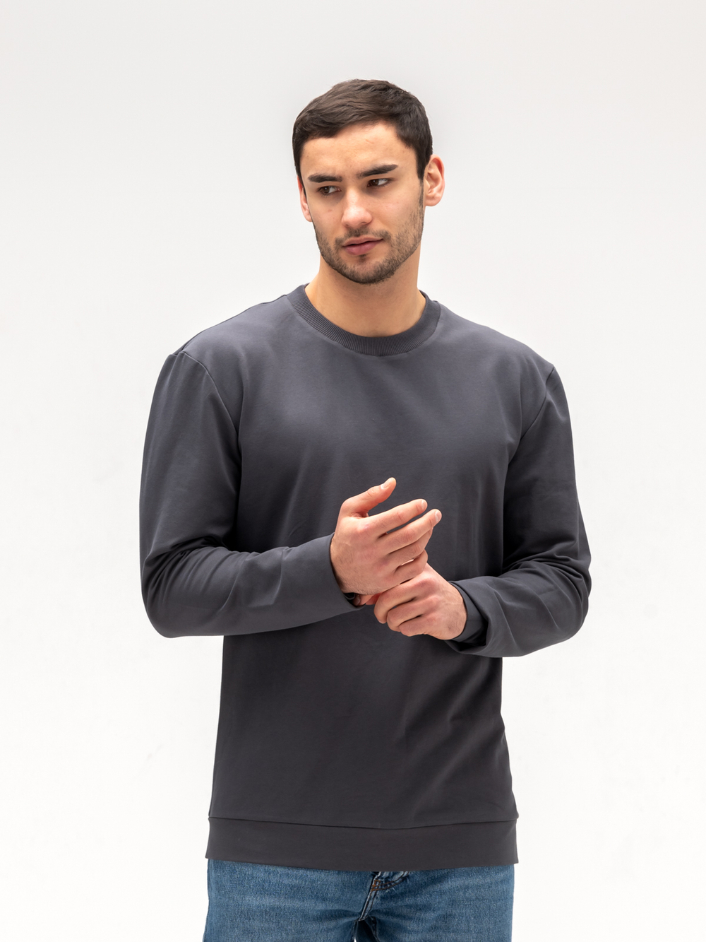 Лонгслив мужской хлопковый. Графит