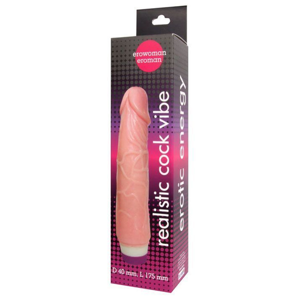 Вибратор Realistic Cock Vibe телесного цвета - 20 см