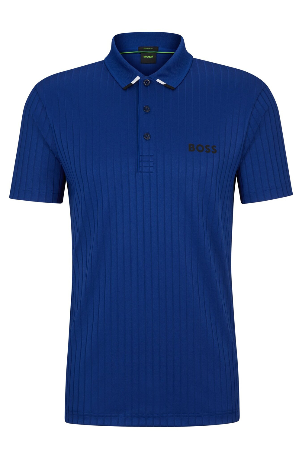 Мужское теннисное поло BOSS Drop-needle Polo Shirt With Contrast Logos - небесный