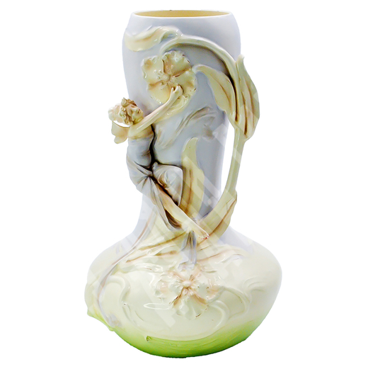 Интерьерная ваза «Фея» в стиле модерн (ар-нуво). Фарфор, ручная роспись. Нач. ХХ в.