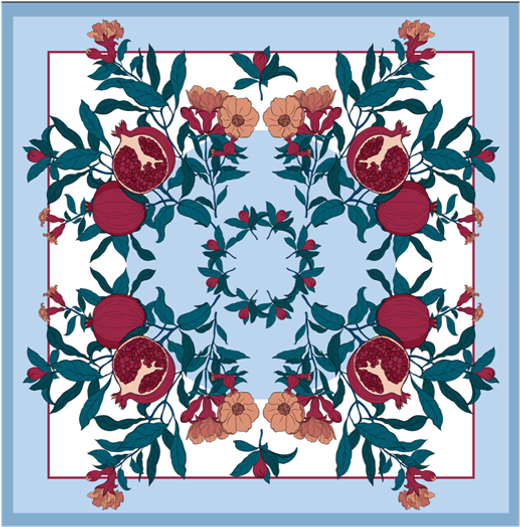 Платок двойной печати 64x64 см AV-AM50201