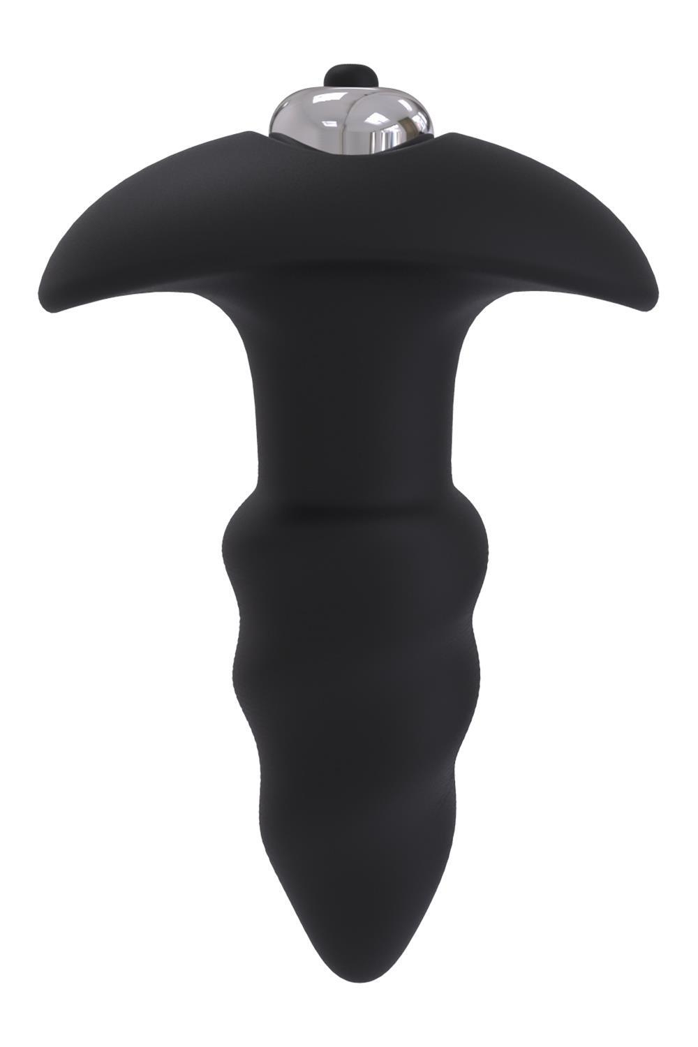 Черная анальная вибровтулка Single Speed Love Arrow Plug - 9,8 см.