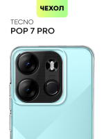 Чехол BROSCORP для Tecno Pop 7;Tecno Pop 7 Pro (арт. TCN-POP7P-TPU-01-TRANSPARENT)
