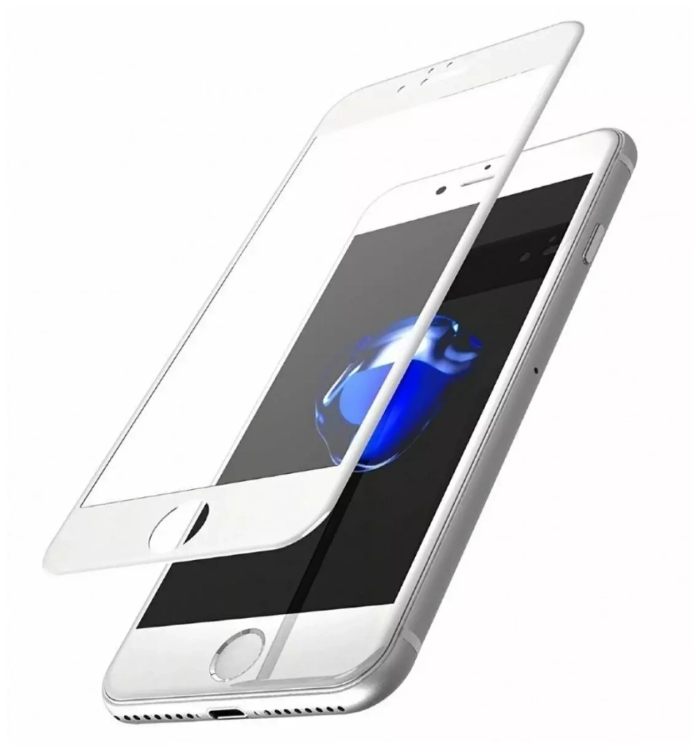 Защитное стекло "Тонкое" для iPhone 6/6S Белый (Полное покрытие 0,25мм)