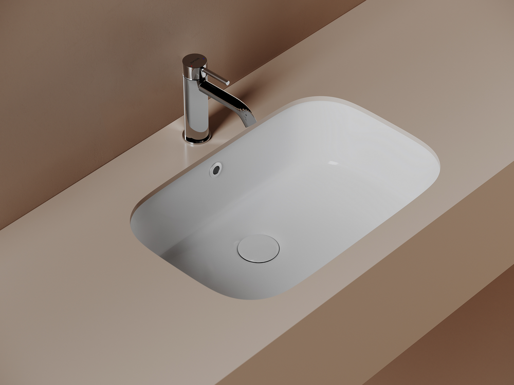 Раковина встраиваемая снизу Ceramicanova Era, c отверстием слива - перелива, 570x395x195 мм, белый, арт.CN15006