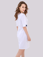 Белый медицинский халат Х-246 с коротким рукавом MediS