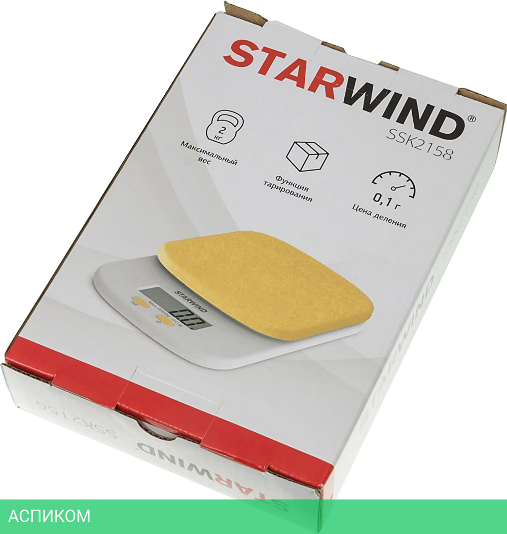 Кухонные весы StarWind SSK2158 White/Orange