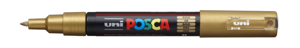 Маркер POSCA PC-1M, золотой, 0.7 мм, пулевидный наконечник