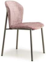 Стул с обивкой Scab Design Finn, черный матовый никель, розовый