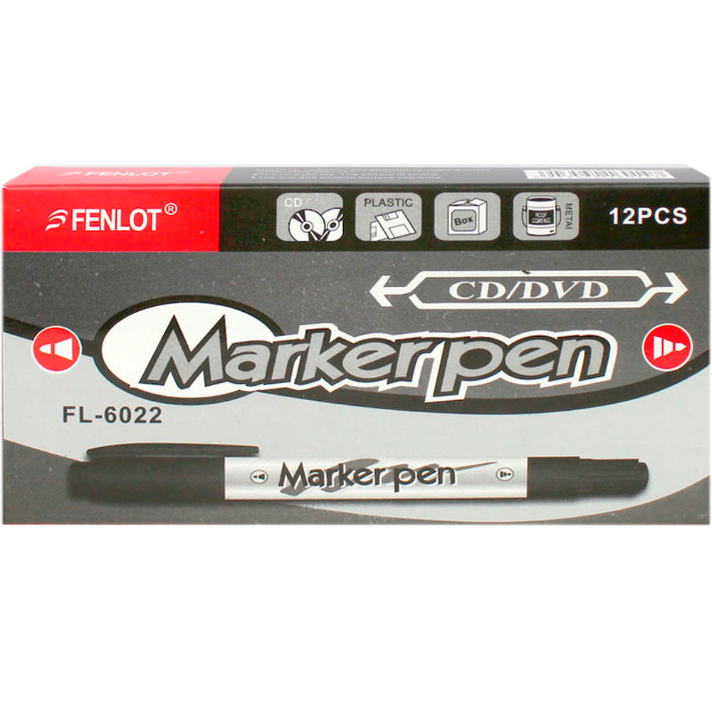 Маркер для CD/DVD "PM710" двухсторонний, 0,5 - 1,0 мм, черный