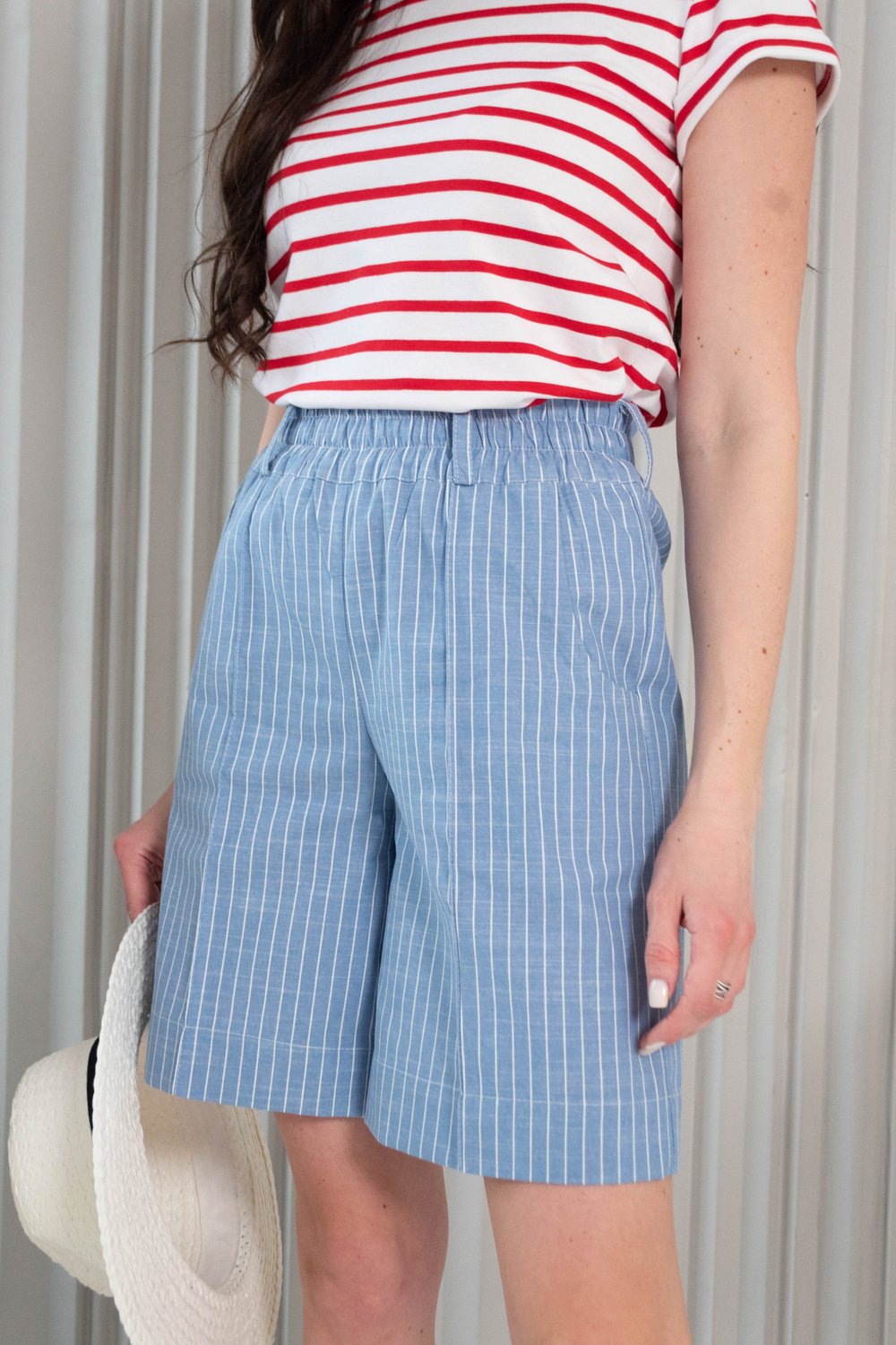 Шорты в полоску из хлопка