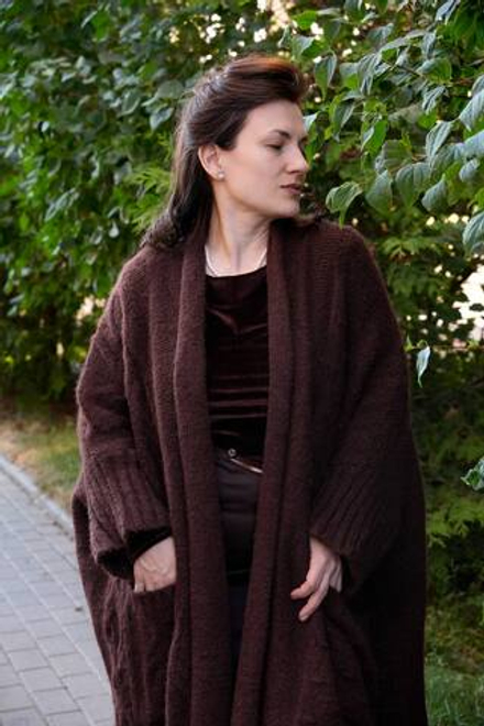 Кардиган длинный шоколад