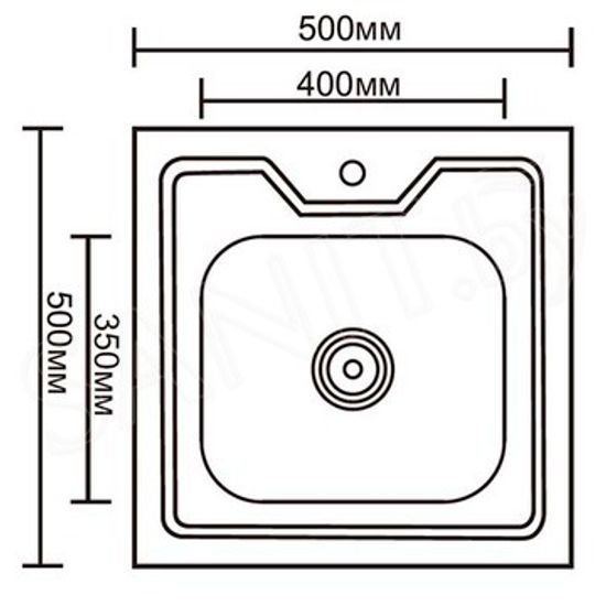 Раковина (500*500 без сифона)/КМ