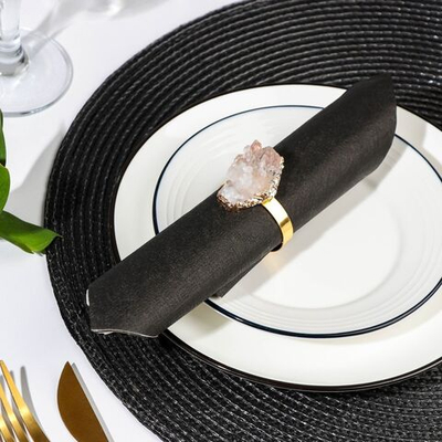 Золотистое кольцо для салфетки «Кристалл»