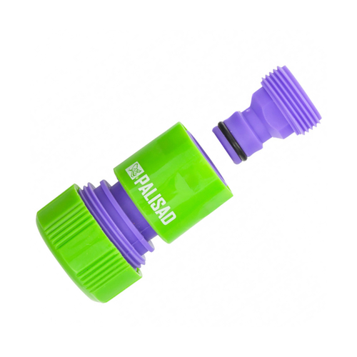 Адаптер для шлангов с наружной резьбой 3/4" + соединитель шланга 3/4", Palisad, 65755