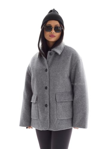 Короткая шерстяная куртка-пальто в сером цвете