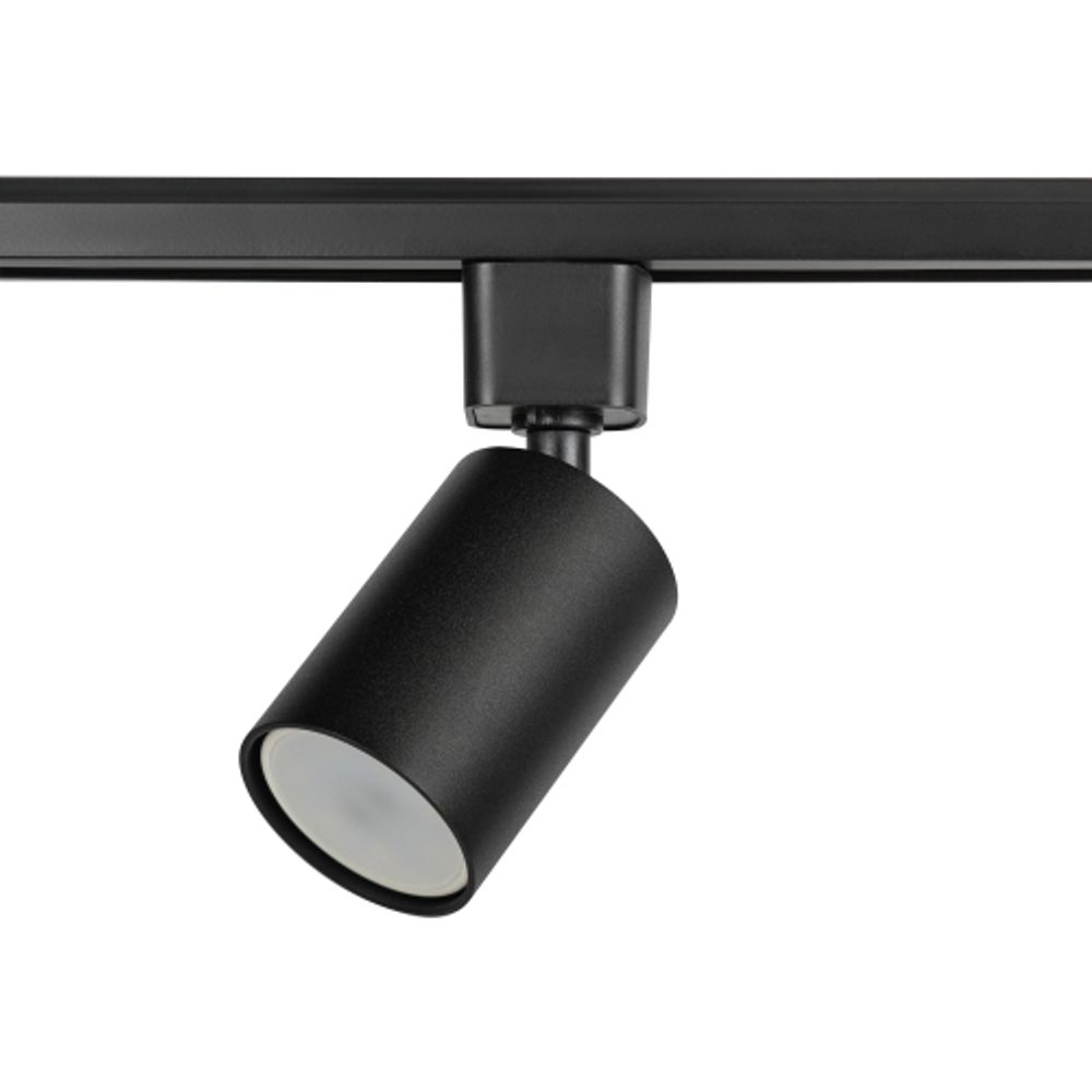 Трековый светильник однофазный ЭРА TR76-GU10 BK под лампу GU10 Черный | Однофазные светильники под лампу