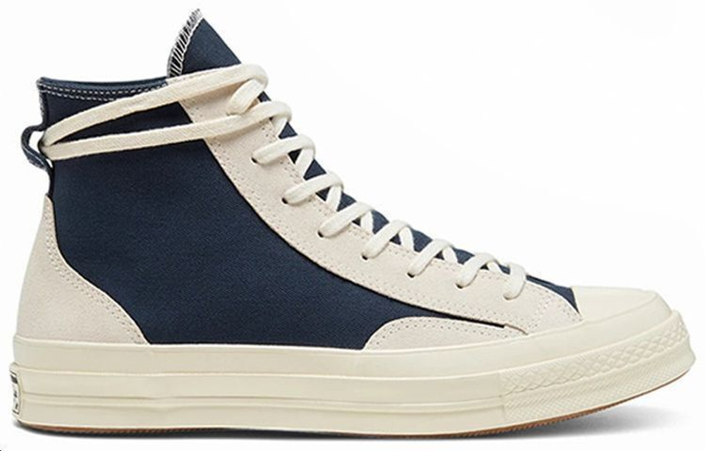 Converse 1970s chuck hi obsidian suede stitching non-slip, wear-resistant, breathable, lightweight, balanced high-top canvas shoes for men and women with the same ink blue