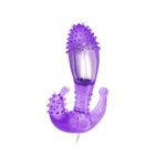 Фиолетовый вибростимулятор с шипами на головке - 14,3 см. (Цвет: фиолетовый)