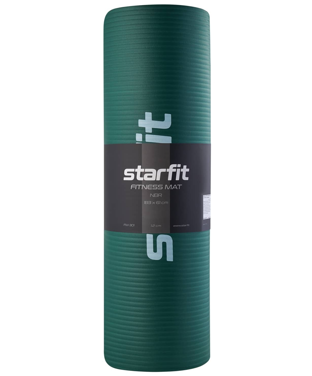 Коврик для йоги и фитнеса STARFIT FM-301 NBR, 1,2 см, 183x61 см