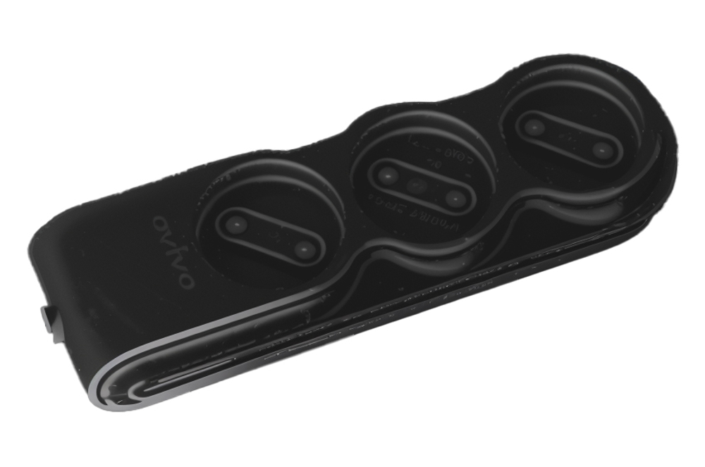 Колодка 3 гнезда OVIVO б/з черная 700-080000-103