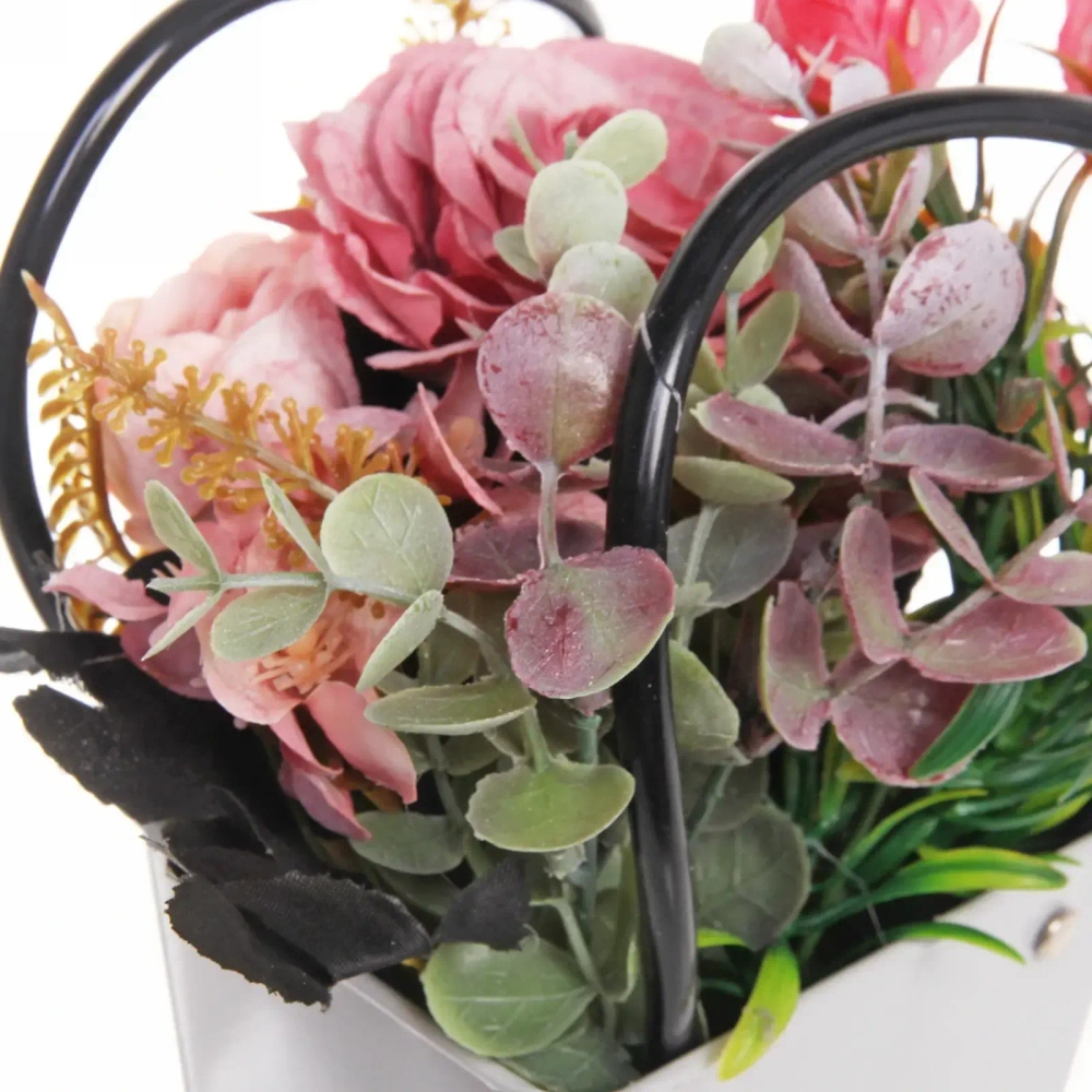 Цветочная композиция «Розовый туман» 15*11*20см в корзинке, цвет розовый