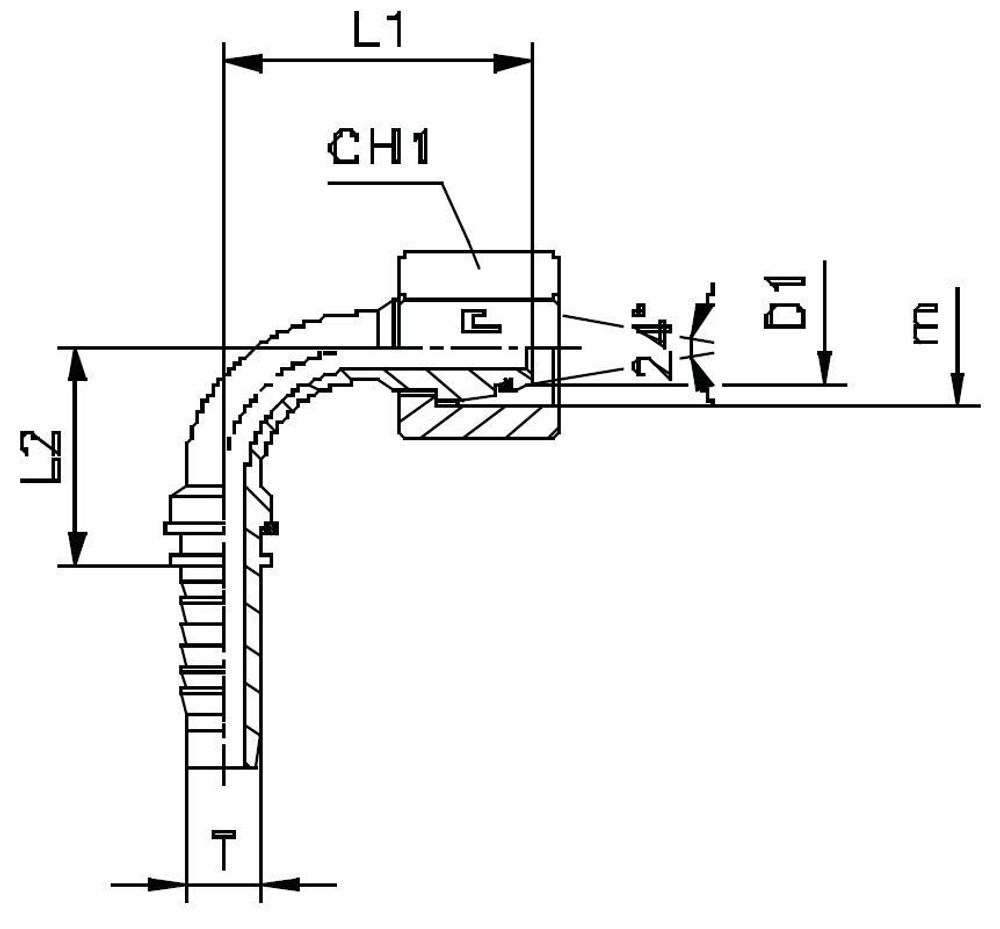 Фитинг DN 25 DKO-S (Г) 42x2 30 (90)