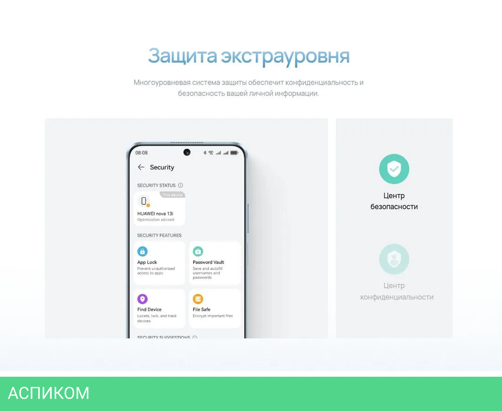 Смартфон Huawei Nova 13i 8/128GB CTR-L91 White (51098BGY)