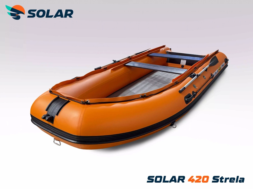Лодка надувная моторная solar-420 strela jet tunnel