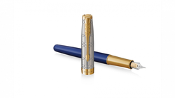 Перьевая ручка &laquo;Parker Sonnet QUEEN’S &laquo;Platinum jubilee 2022 18K&raquo;, цвет чернил black и Blue, перо: F (тонкое), в подарочной упаковке