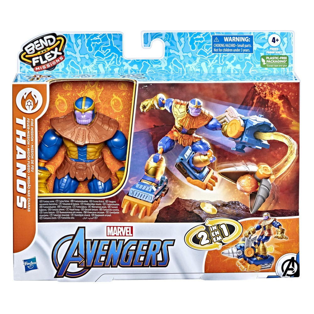 Hasbro F5866 F5869 — Гибкая фигурка Таноса Bend and Flex 15 см Fire Mission Мстители F5869 — фото 3