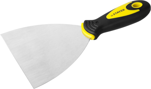 Шпатель STAYER ″MASTER″ нержавеющее профилированное полотно, 2к ручка, 120мм
