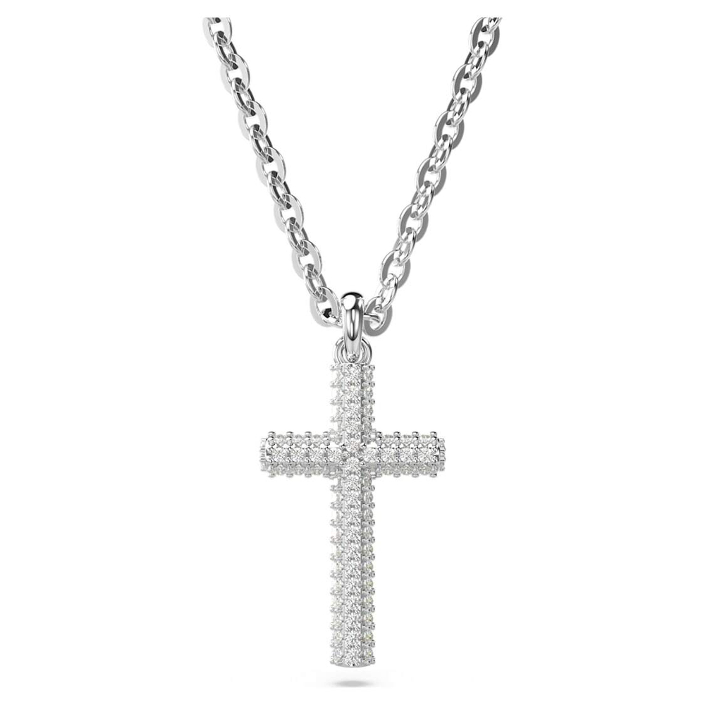 INSIGNE:PEND CROSS_FULL PAVE WHI/RHS