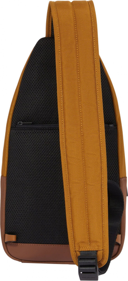 Рюкзак слинг мужской Piquadro Brief2 Special CA4536BR2S/GRN серый/черный нейлон/натур.кожа
