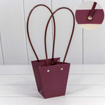 Пакет подарочный 12.5х12х8см Ваза для цветов (Фиолетовый)