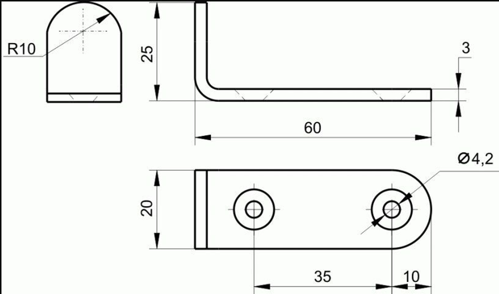 Уголки мебельные 4 шт/Высота 25 мм