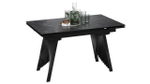 Стол кухонный обеденный раздвижной Черный муар/Керамика матовая черный мрамор 140(200)х85х78 см