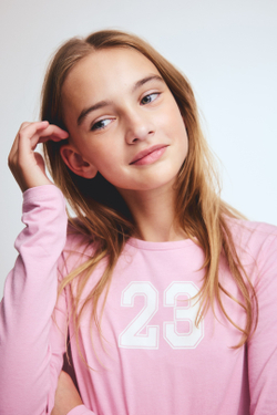 H&M Лонгслив с длинным рукавом, розовый