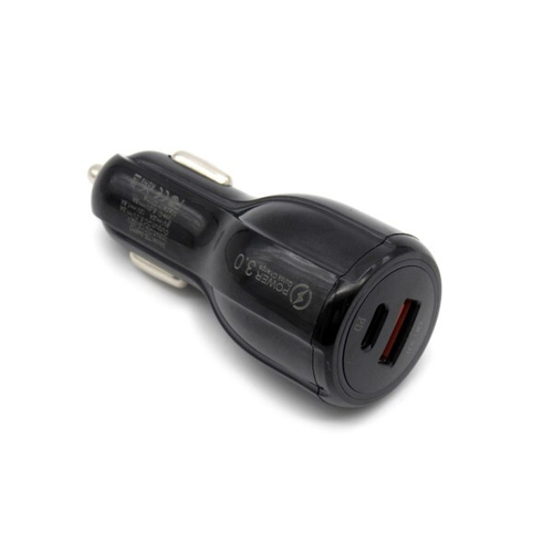 Зарядное устр-во в прикур. 1 USB 3,0 QC + PD (Type-C) быстрая зарядка с разъемом типа С (Вымпел)