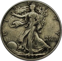 50 центов 1929 двор D Шагающая свобода