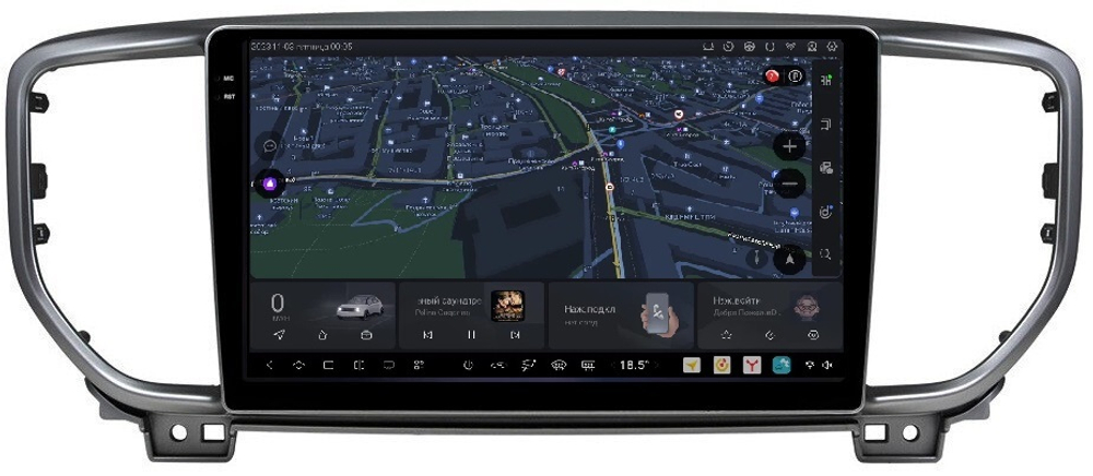 Магнитола для KIA Sportage 2018-2021 (рамка черная) - Carmedia OL-9780-2 QLed+2K, Android 13, UIS7870 (DUDU7), CarPlay, SIM-слот