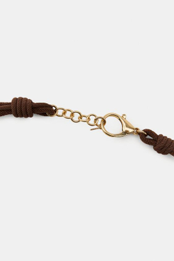ZARA РЕМЕНЬ-ШНУРОК С ДИСКАМИ ИЗ СМОЛЫ, КОРИЧНЕВЫЙ
