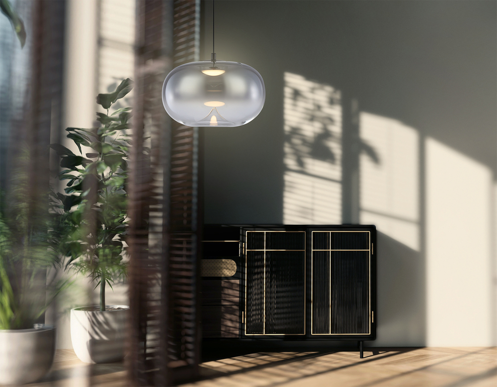 Светильник светодиодный подвесной LH11082 BK/SM черный/дымчатый 4W 3000K D180*130