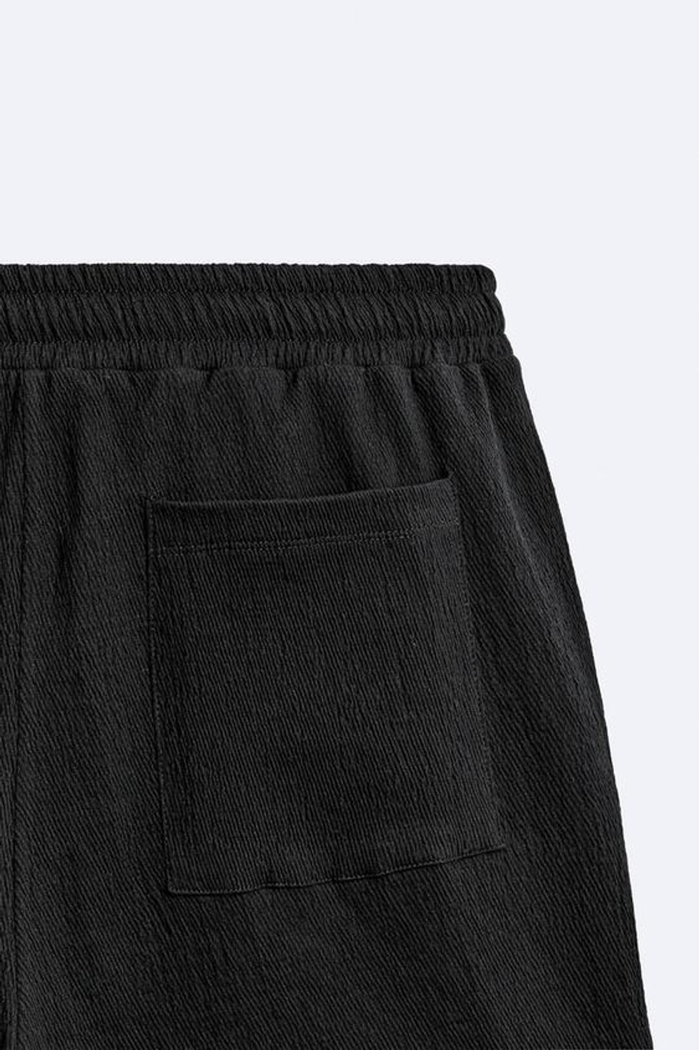 ZARA ШОРТЫ ИЗ РЕЛЬЕФНОЙ ТКАНИ, ЧЕРНЫЙ