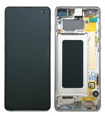 LCD SAMSUNG Galaxy S10 Plus G975 + Touch + Frame Silver Orig
